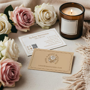 Eleganter Dekorrahmen Weibliche Florale Rose Visitenkarte