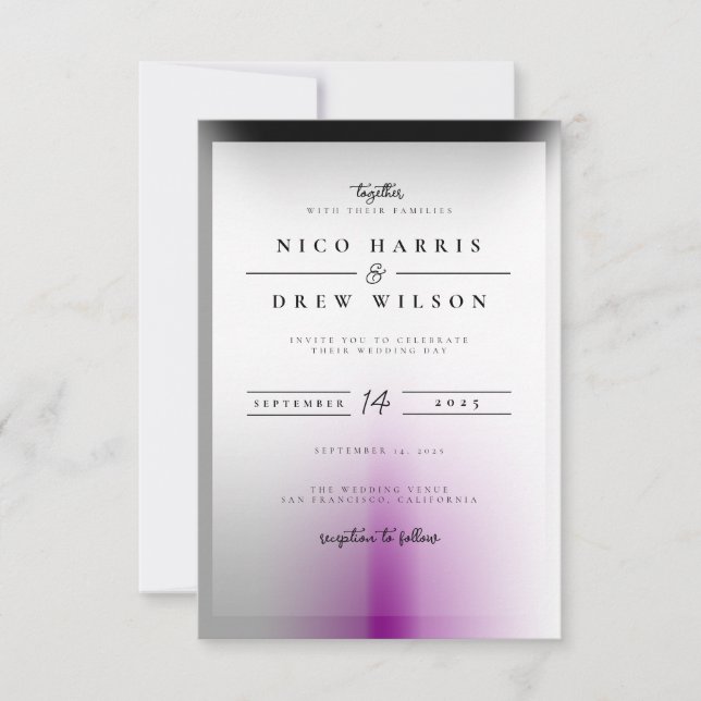Eleganter Demisexual Pride Wedding Einladung (Vorderseite)