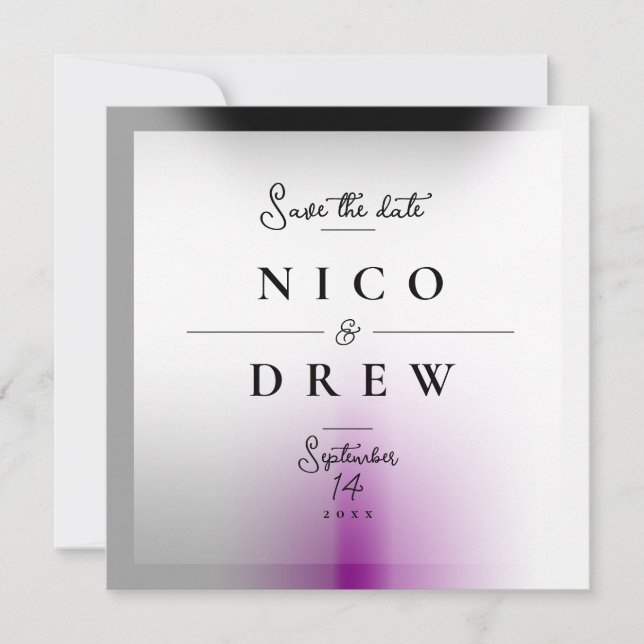 Eleganter Demisexual Pride Wedding Save The Date (Vorderseite)