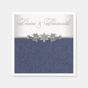 Eleganter Denim und Diamanten Serviette