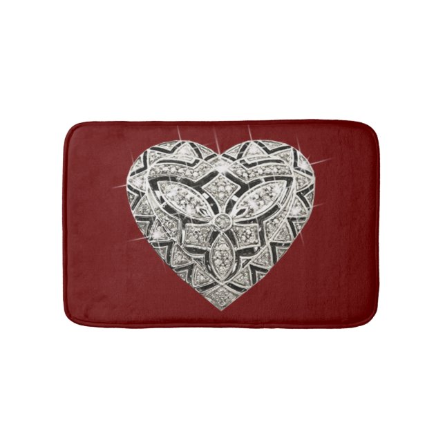 Eleganter Designer Heart Bath Mat Badematte (Vorderseite)