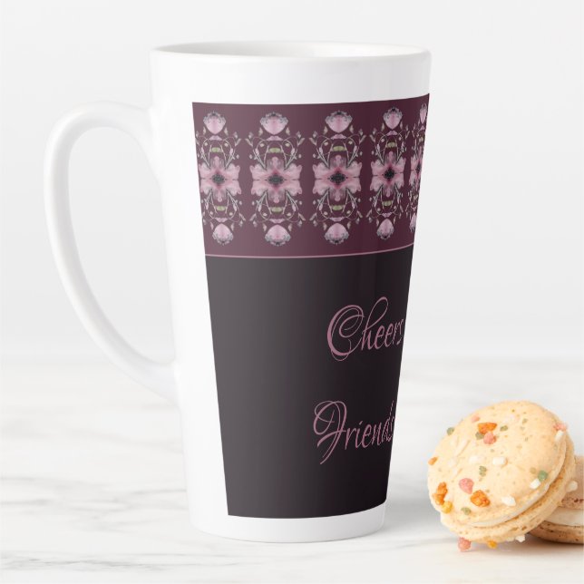 Eleganter Designer mit Lila Pflaumenmuster Milchtasse (Beispiel)