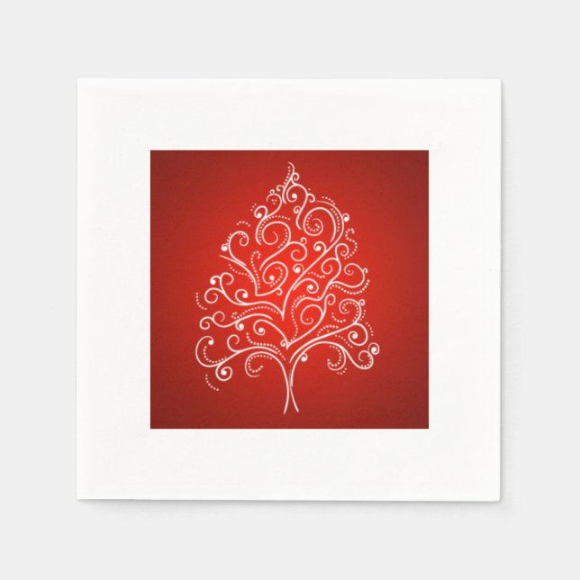 Eleganter Designer Weihnachtsbaum Weihnachten Weih Serviette (Vorderseite)