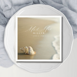 Eleganter Destination Beach Wedding Empfang Serviette