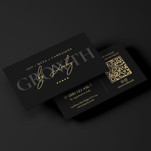 Eleganter Digitalvermarkter Schwarze Faux-Gold-Sig Visitenkarte