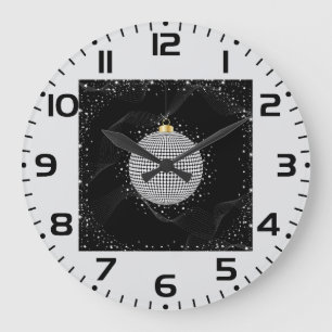 Eleganter Disco-Kugel-Weihnachtsschmuck Große Wanduhr