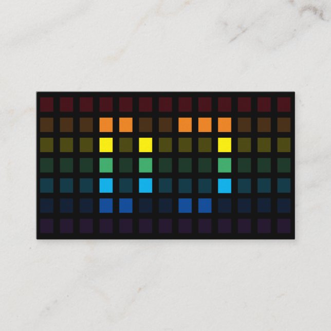Eleganter DJ Regenbogenquadrat Musikgleichalizer V Visitenkarte (Vorderseite)