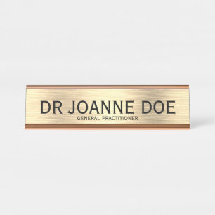Eleganter Doctor General Practitioner Gold Schreibtischnamensplakette