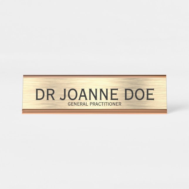 Eleganter Doctor General Practitioner Gold Schreibtischnamensplakette (Vorderseite )