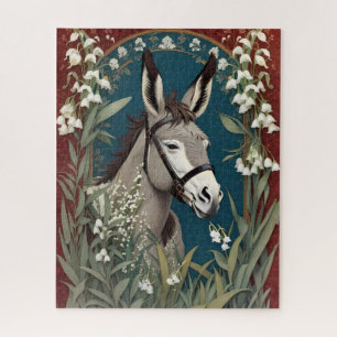 Eleganter Donkey und Lily The Valley Blume Puzzle