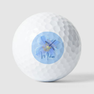 Eleganter Dragonfly auf Blue Poppy Golf Ball