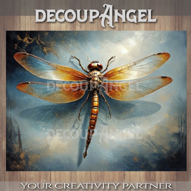 Eleganter Dragonfly auf dem strahlenden blauen Hin Seidenpapier (Von Creator hochgeladen)