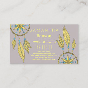 Eleganter Dream Catcher Feathers Yoga Instructor Visitenkarte