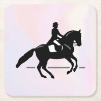 Eleganter Dressurreiter auf einem Aquarellplatz