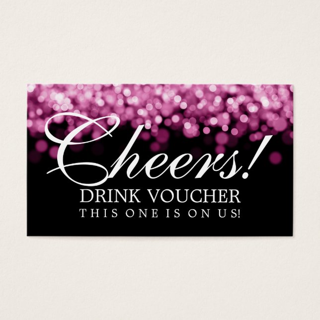 Eleganter Drink Voucher Pink Lights (Vorderseite)