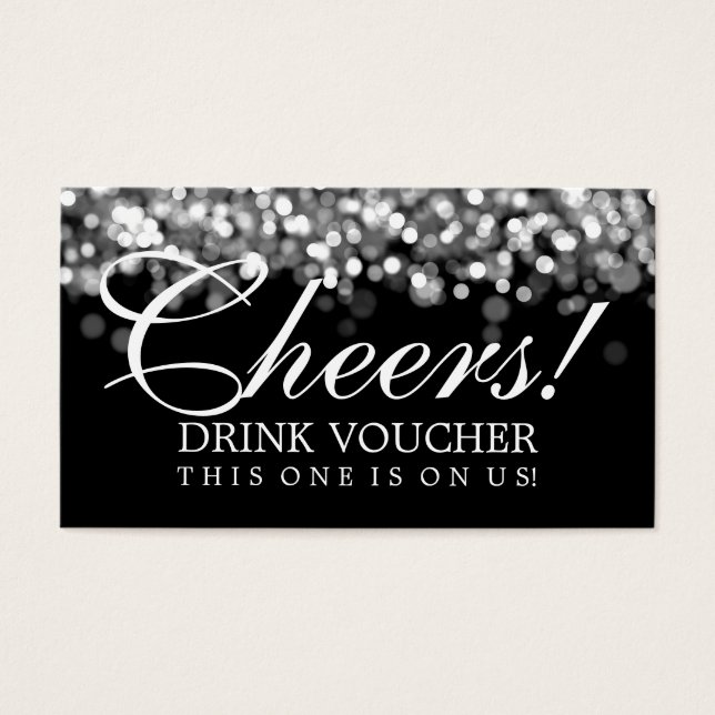 Eleganter Drink Voucher Silberleuchten (Vorderseite)