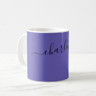 Eleganter Dunkel-Periwinkle-Farbname Personalisier Kaffeetasse