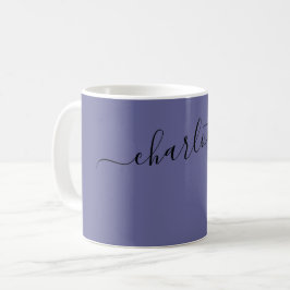 Eleganter dunkelblauer grauer Farbname Personalisi Kaffeetasse