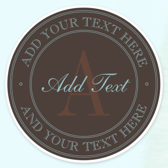 Eleganter dunkelbrauner und leichter Aquamariner M Aufkleber (Von Creator hochgeladen)