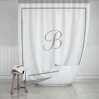 Eleganter dunkelgrauer Border Script Monogram Lett