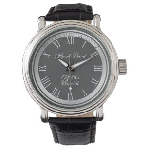 Eleganter dunkelgrauer Silberbarsch Bester Vater T Armbanduhr