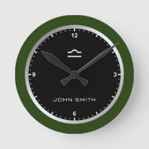 Eleganter dunkelgrüner Rahmen Zodiac Namensschild 