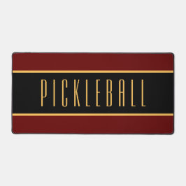 Eleganter dunkelroter Streifen PICKLEBALL Text Schreibtischunterlage