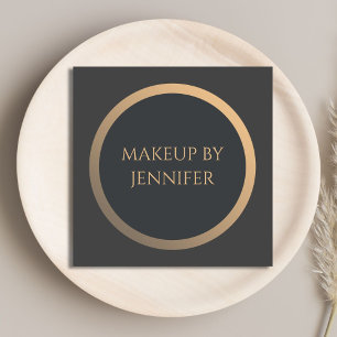Eleganter, dunkler Imitat Gold Circle Makeup Arits Quadratische Visitenkarte