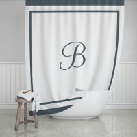 Eleganter dunkler Slate Border Script Monogram Let