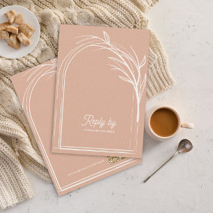 Eleganter Dust Rose Mit QR-Code Hochzeit Antwort V