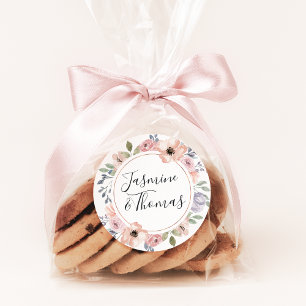 Eleganter Dusty Rose und Pfirsich-Blumenkranz-Hoch Runder Aufkleber