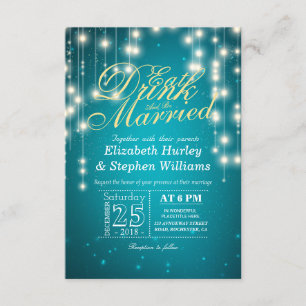 Eleganter EAT Drink & Be Verheiratet Hochzeiten Ei Einladung