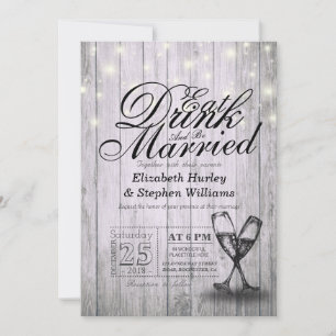 Eleganter EAT Drink & Be Verheiratet Hochzeiten Ei Einladung