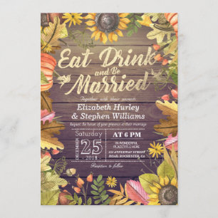 Eleganter EAT Drink & Be Verheiratet Hochzeiten Ei Einladung