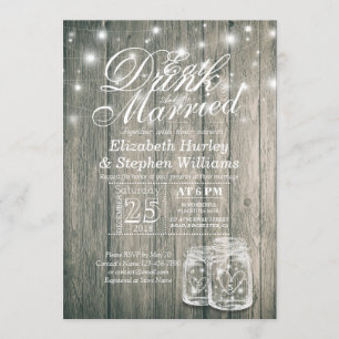 Eleganter EAT Drink & Be Verheiratet Hochzeiten Ei Einladung