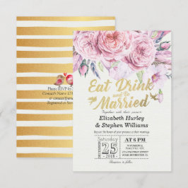 Eleganter EAT Drink & Be Verheiratet Hochzeiten Ei Einladung