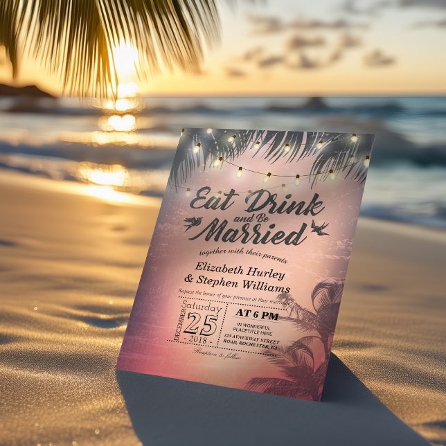 Eleganter EAT Drink & Be Verheiratet Hochzeiten Ei Einladung (Von Creator hochgeladen)