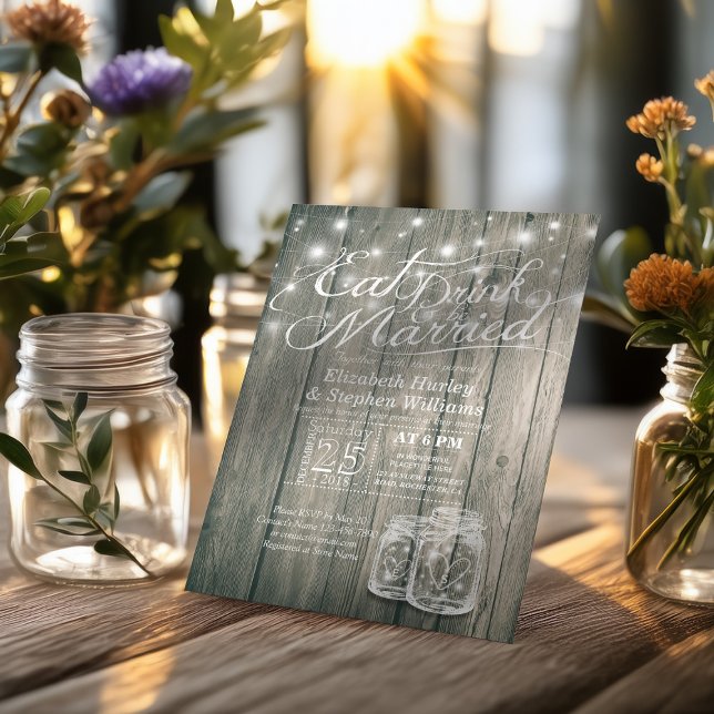 Eleganter EAT Drink & Be Verheiratet Hochzeiten Ei Einladung (Von Creator hochgeladen)