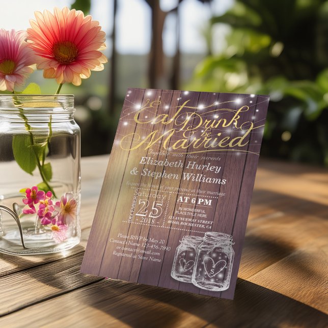 Eleganter EAT Drink & Be Verheiratet Hochzeiten Ei Einladung (Von Creator hochgeladen)