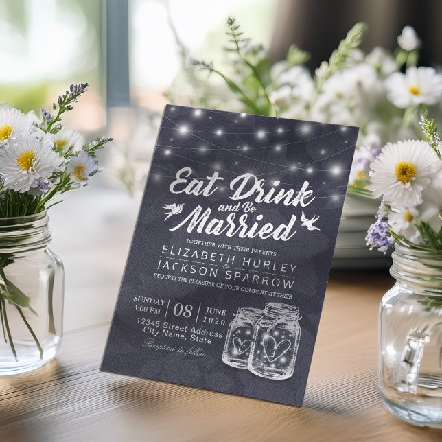 Eleganter EAT Drink & Be Verheiratet Hochzeiten Ei Einladung (Von Creator hochgeladen)