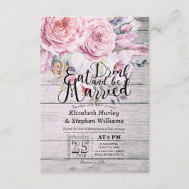 Eleganter EAT Drink & Be Verheiratet Hochzeiten Ei Einladung