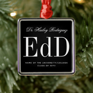 Eleganter EdD Doktor der Erziehungswissenschaften Ornament Aus Metall