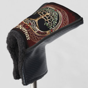 Eleganter edler Lebensbaum mit keltischem Knoten. Golf Headcover