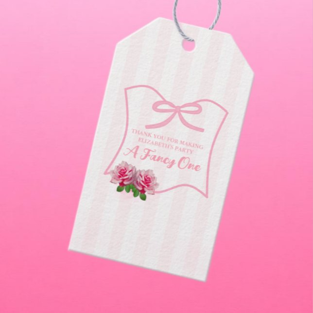 Eleganter Ein-Bogen-Blumen-1.-Geburtstag Geschenkanhänger (Von Creator hochgeladen)