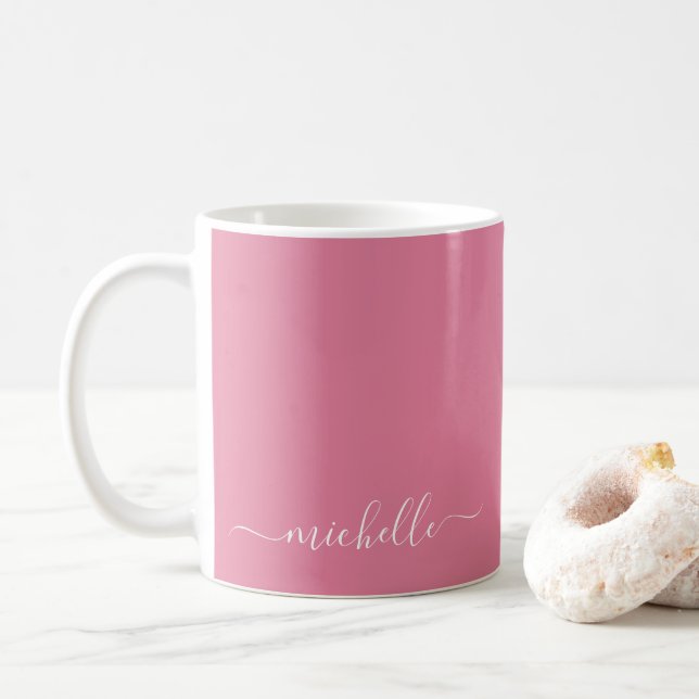 Eleganter einfacher benutzerdefinierter Text Name  Kaffeetasse (Mit Donut)