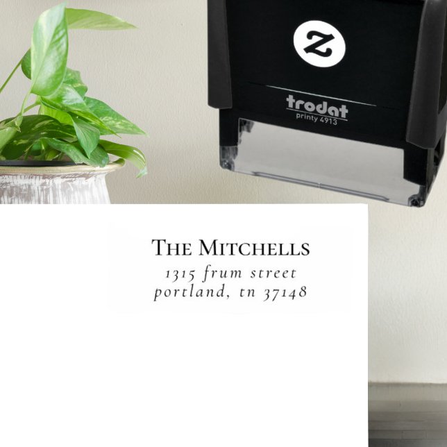 Eleganter einfacher Familienname und Rücksendeadre Permastempel (Von Creator hochgeladen)