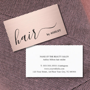 Eleganter einfacher faux Roségold-Hairstylist Visitenkarte