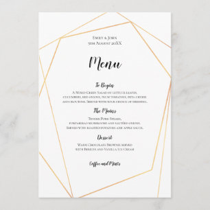 Eleganter, einfacher geometrischer Rahmen Menükarte