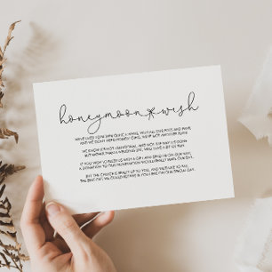 Eleganter einfacher Kalligrafie-Hochzeitstag-Wunsc Begleitkarte