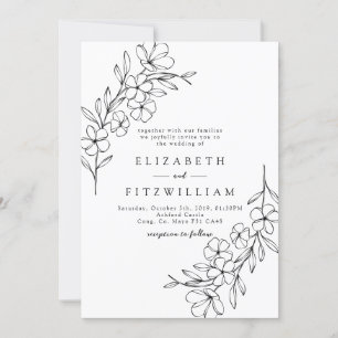 Eleganter einfacher Kirschblossom, handgezeichnete Einladung